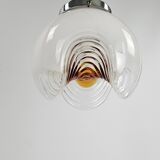 Lampe suspendue en verre de Murano effet brume en forme de vague
