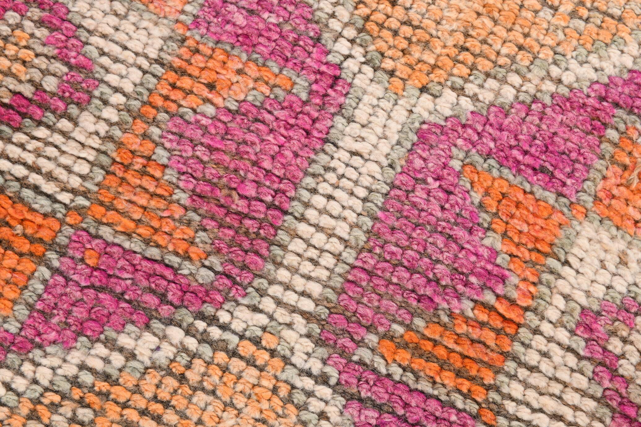 3x10 Vintage Pink & Orange Turkish Runner Rug, 88x323Cm