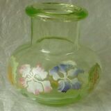 Vase boule en verre emaille email gras