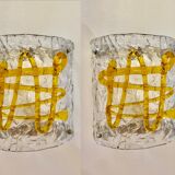 Pair of Mazzega murano wall lamps