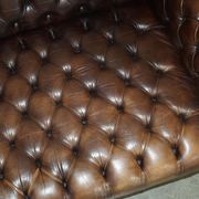 Vintage oversized Chesterfield canapé in hand-dyed leather.