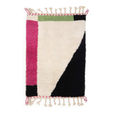 Berber carpet beni urain with colored parts 150 x 110 cm