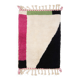 Tapis berbere beni ourain avec parties colorees 150 x 110 cm