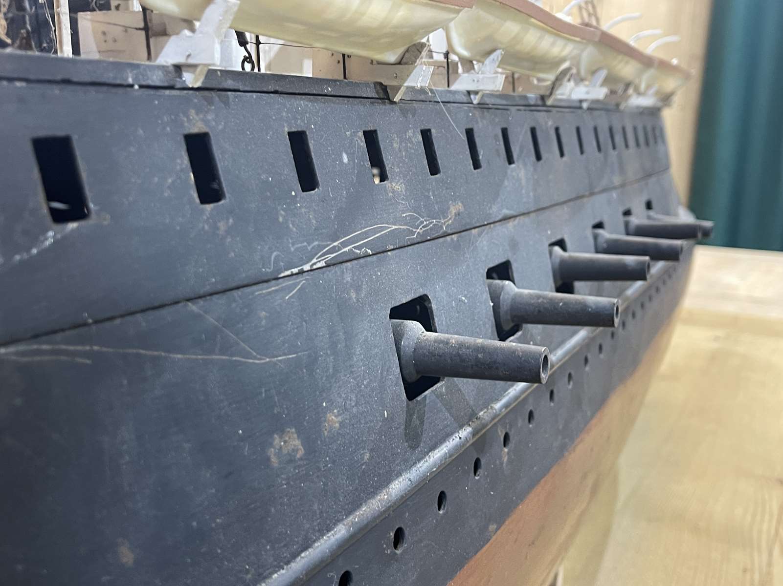 Model representing a battleship of the late nineteenth century