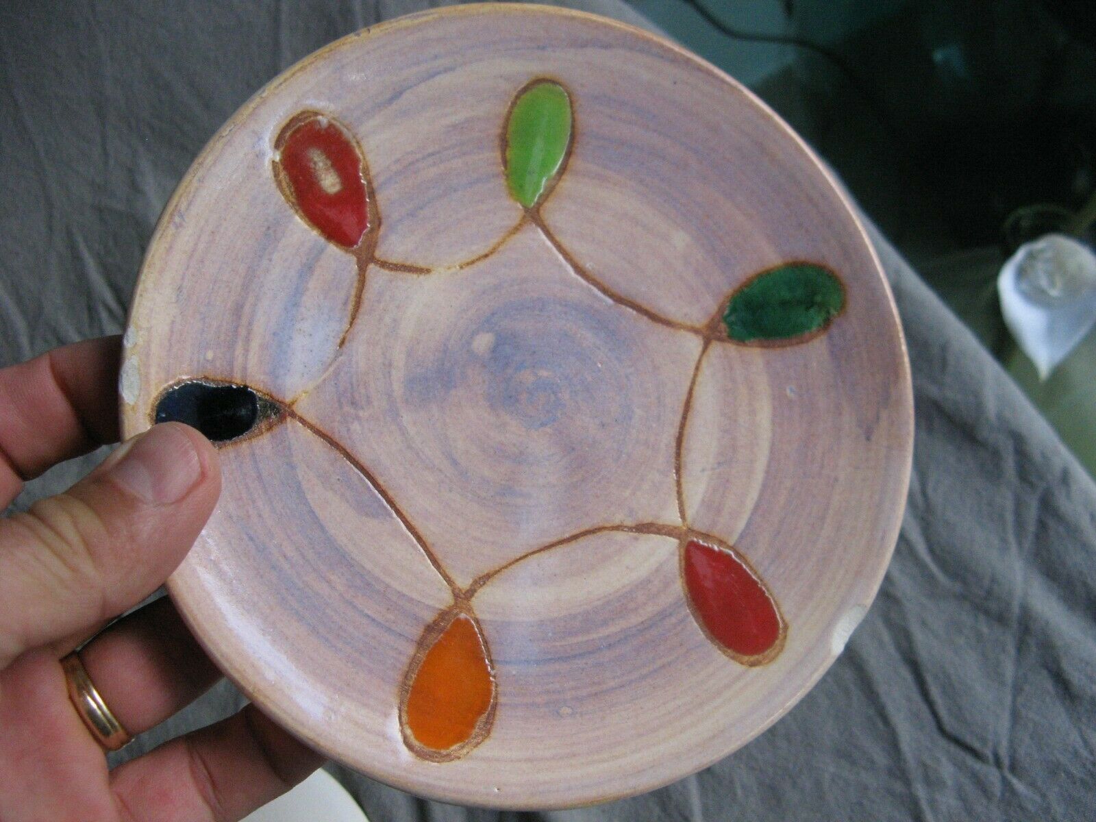 Lot of 3 faetic cups by Vallauris Marie Christine Treinen