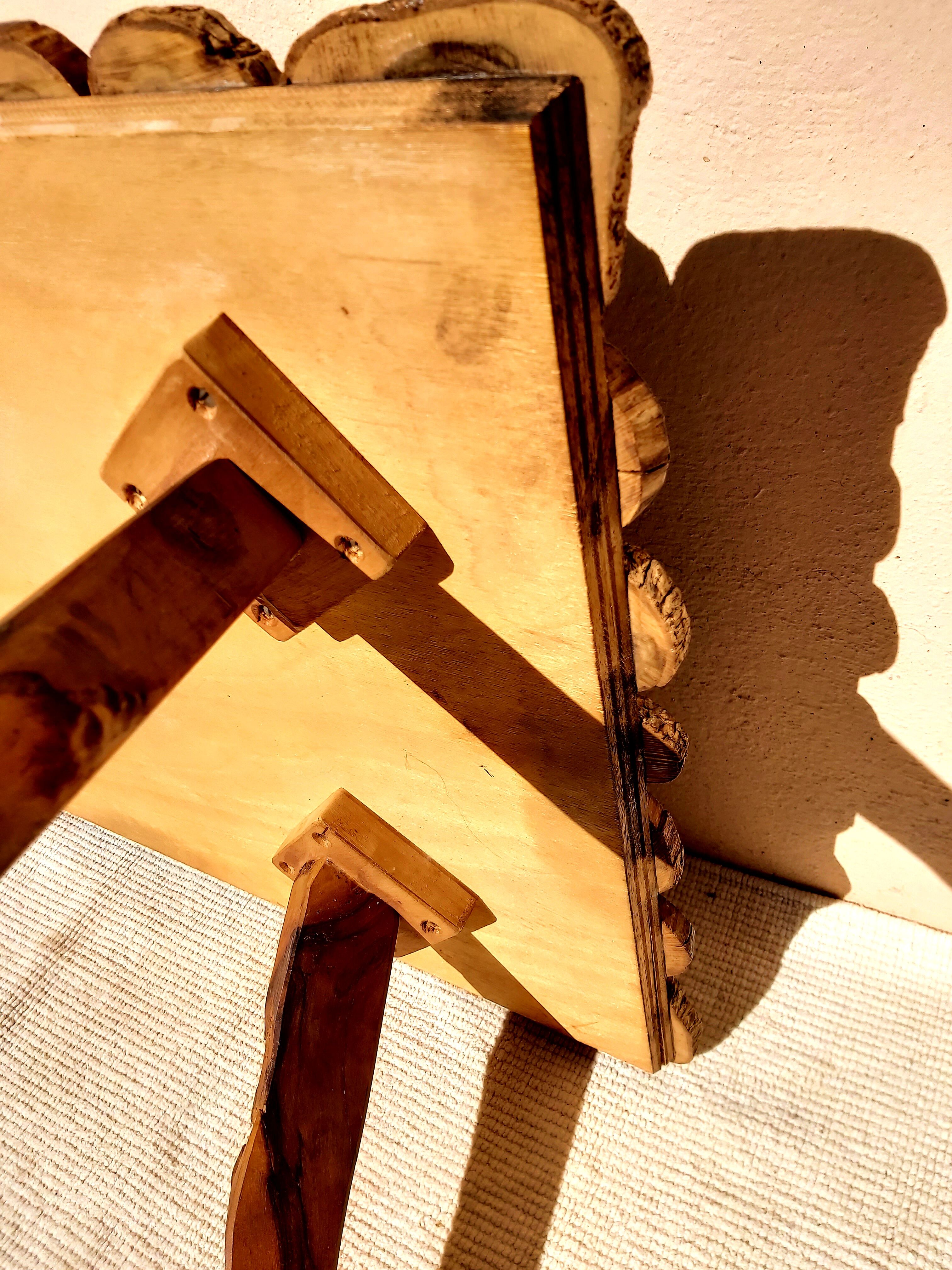 Vintage coffee table olive wood