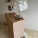 Pink tapered leg chest of drawers