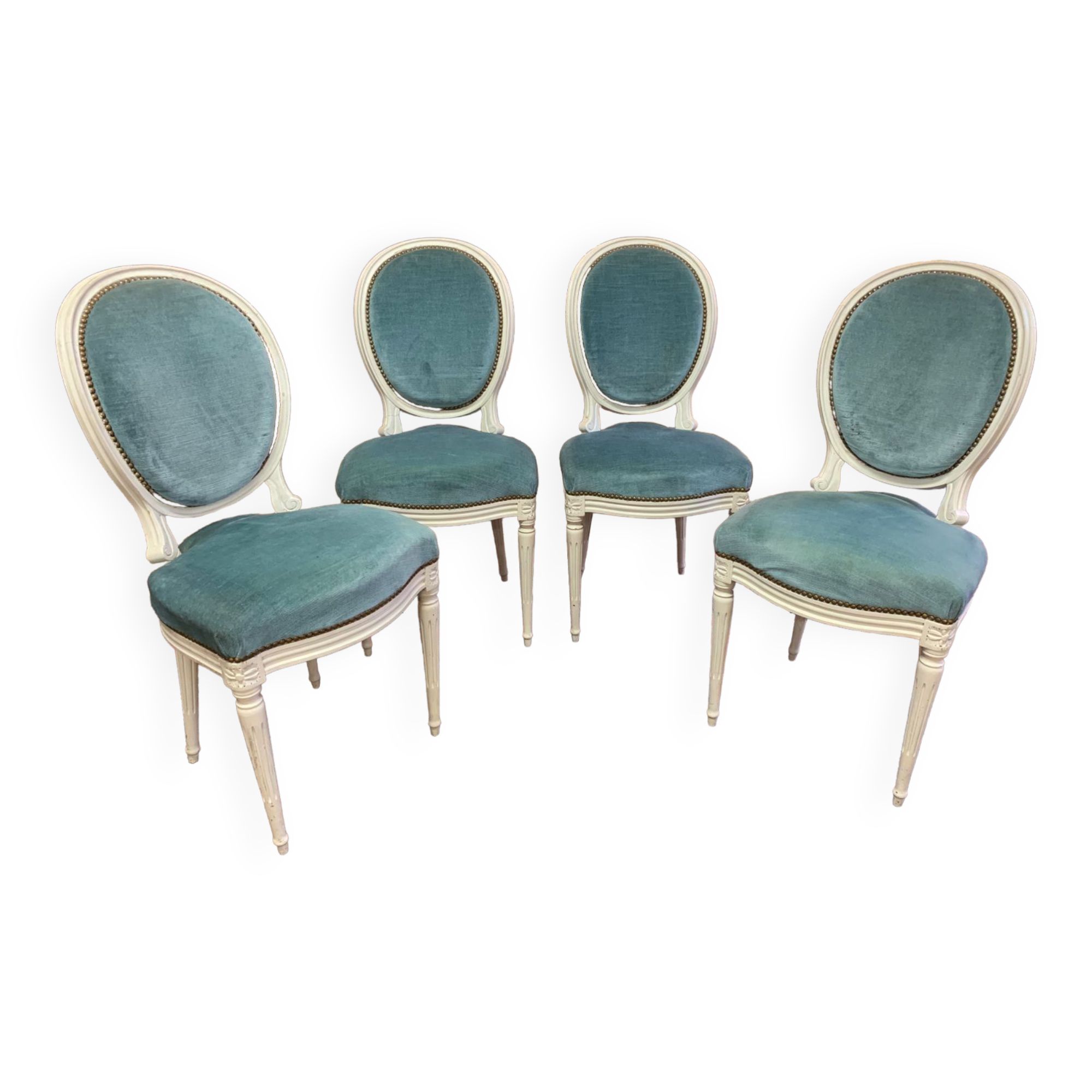 Chaises médaillon velours