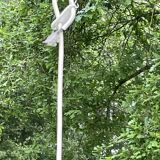 Suspension, chandelier with stainless steel blades from the 70s