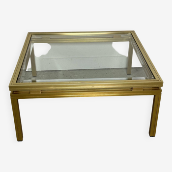 Pierre Vandel coffee table in Golden Aluminum vintage 1970