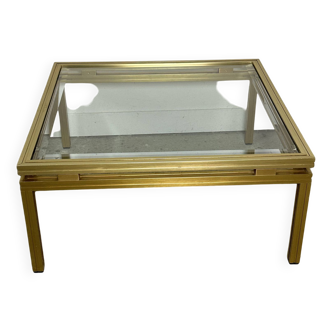 Pierre Vandel coffee table in Golden Aluminum vintage 1970