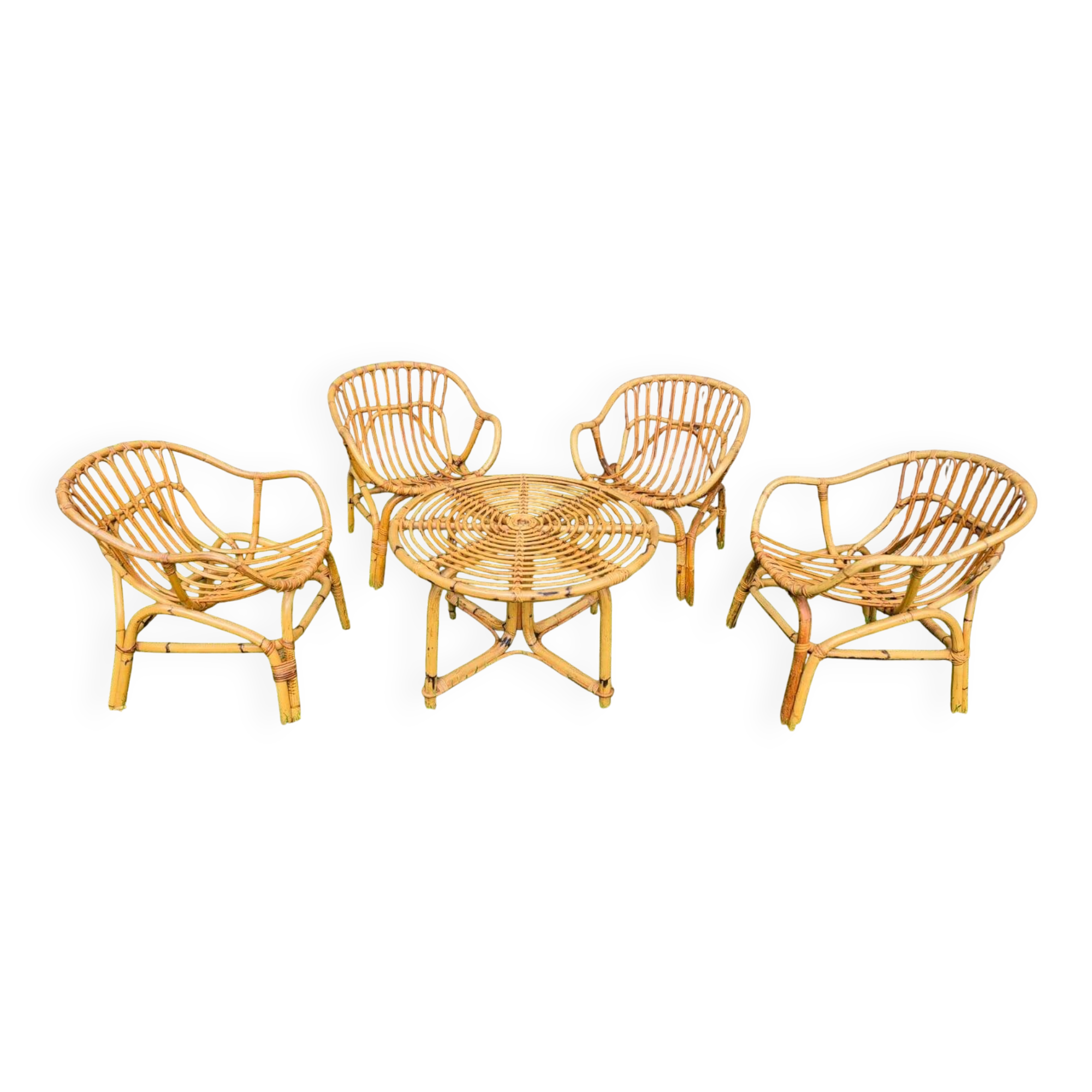 Vintage rattan lounge