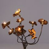 Floral lamp in brass tulle