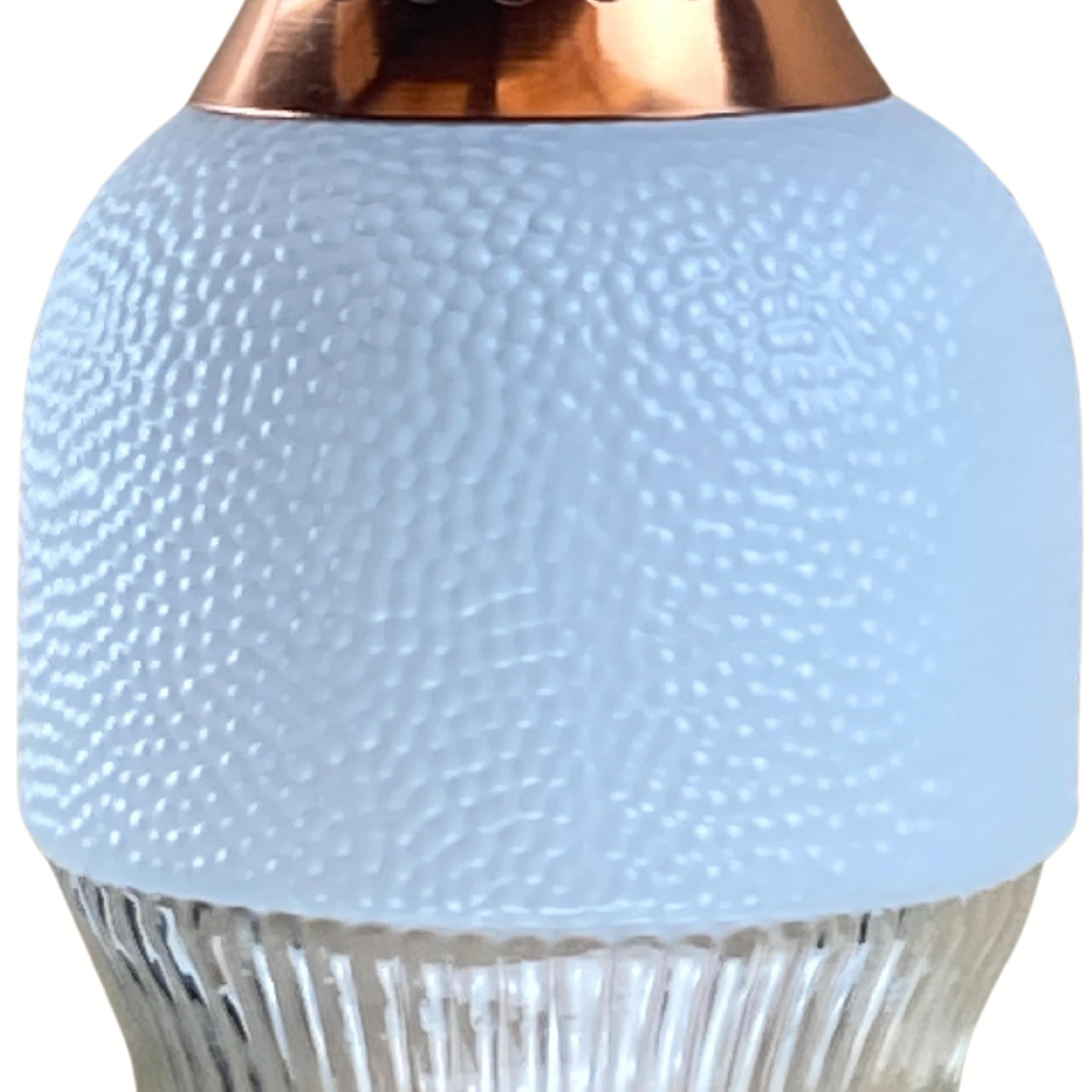 Vintage space age copper and opaline hanging lamp