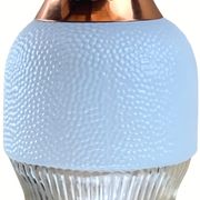 Vintage space age copper and opaline hanging lamp