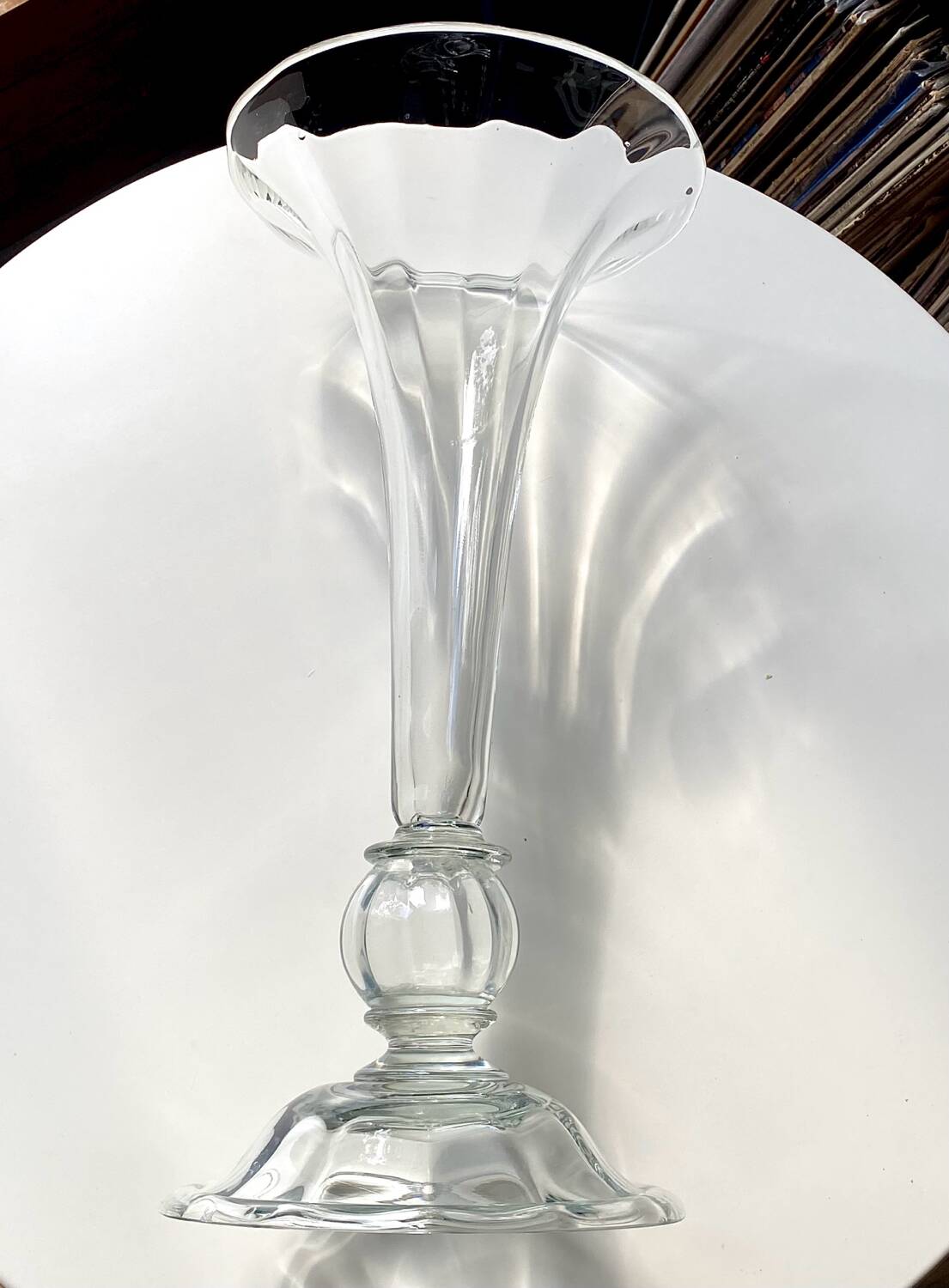 Giant crystal vase legras et cie