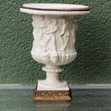 Pair of Medicis Borghese vases in porcelain biscuit and brass.