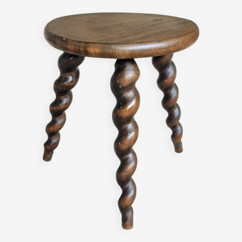 Vintage stool milking stool beech wood