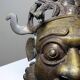 Vintage African bronze mask from Bamoun, Cameroon