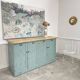 1950s wooden sideboard with blue patina