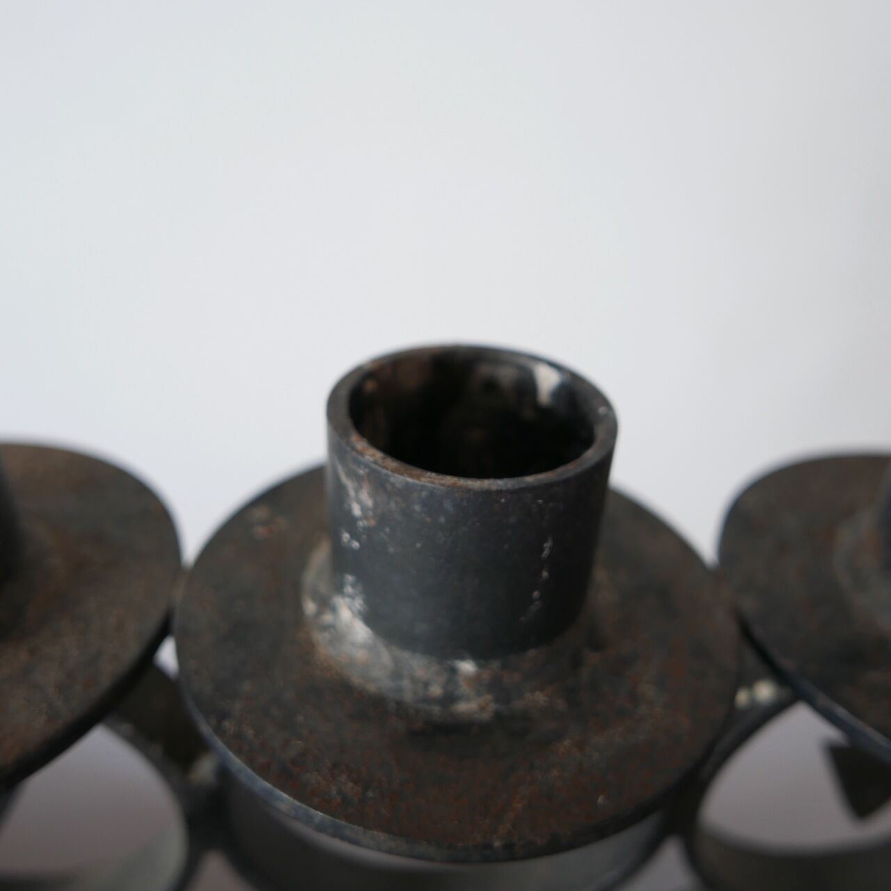 Antique cast iron swedish four arm candlestick