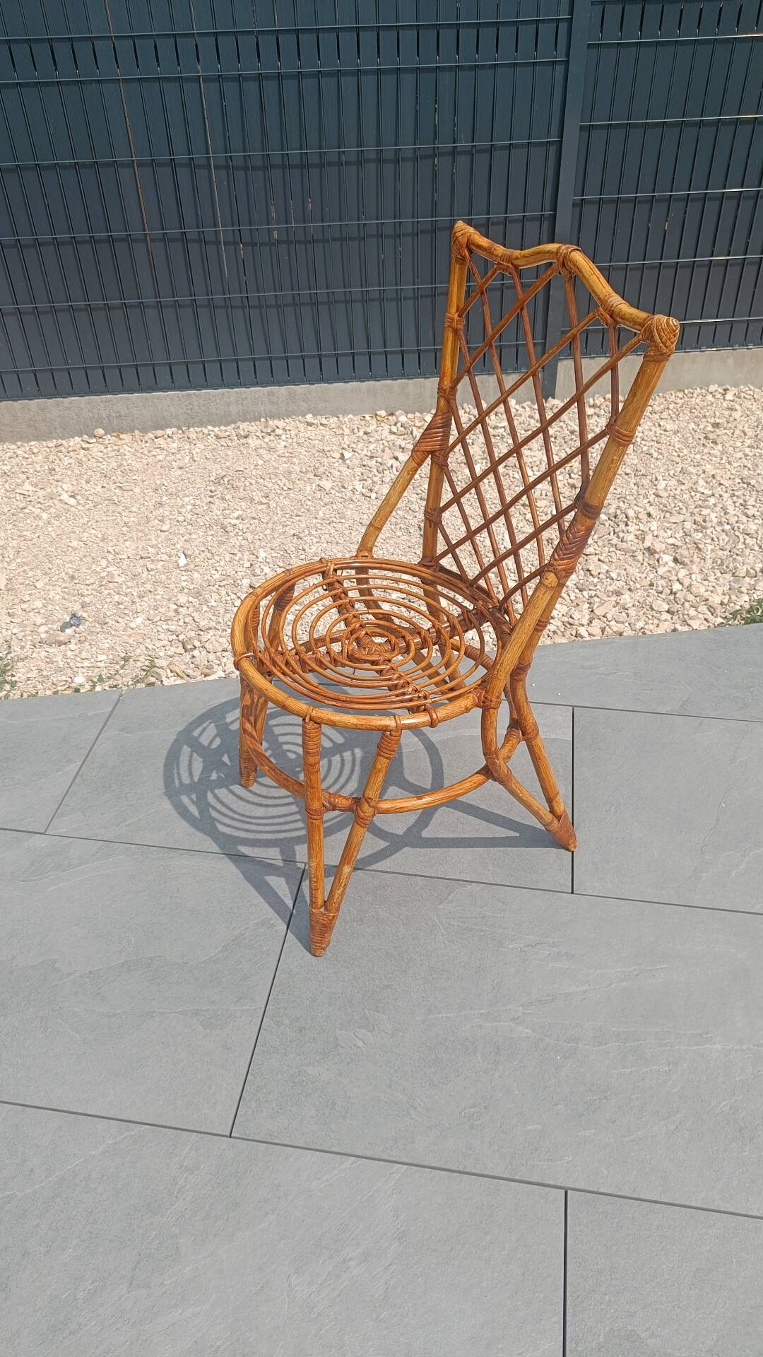 Vintage rattan chair – Louis Sognot style