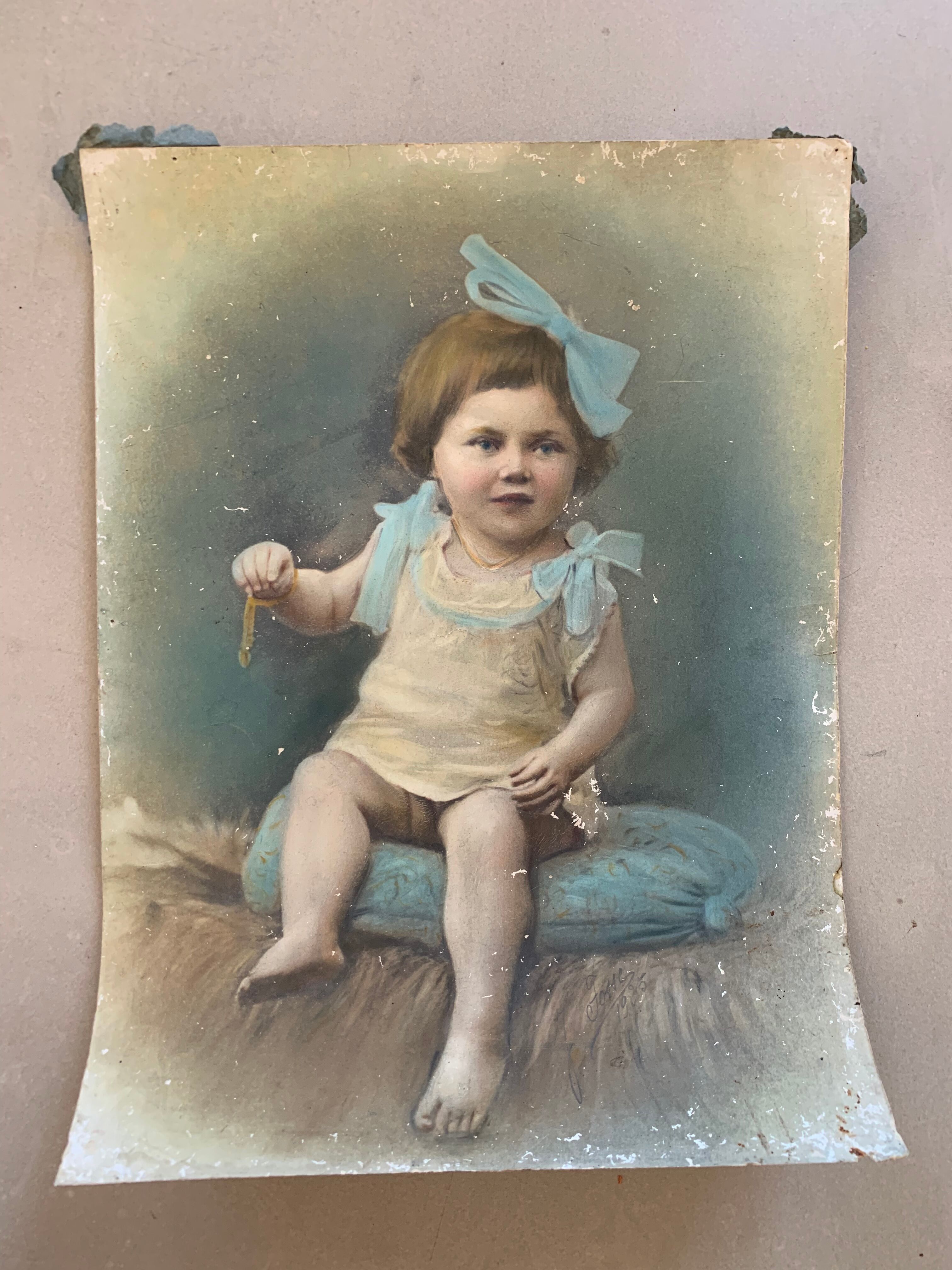 Old colorized photography / girl portrait