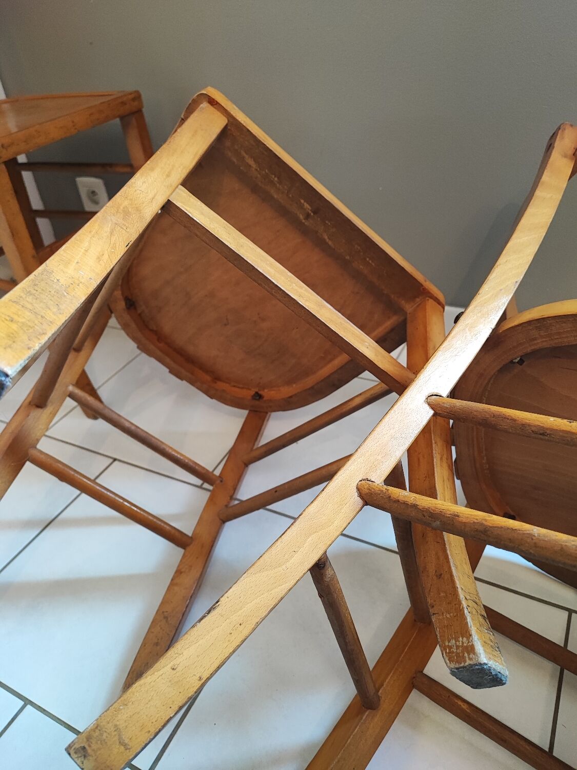 Vintage four-quarter bistro chairs