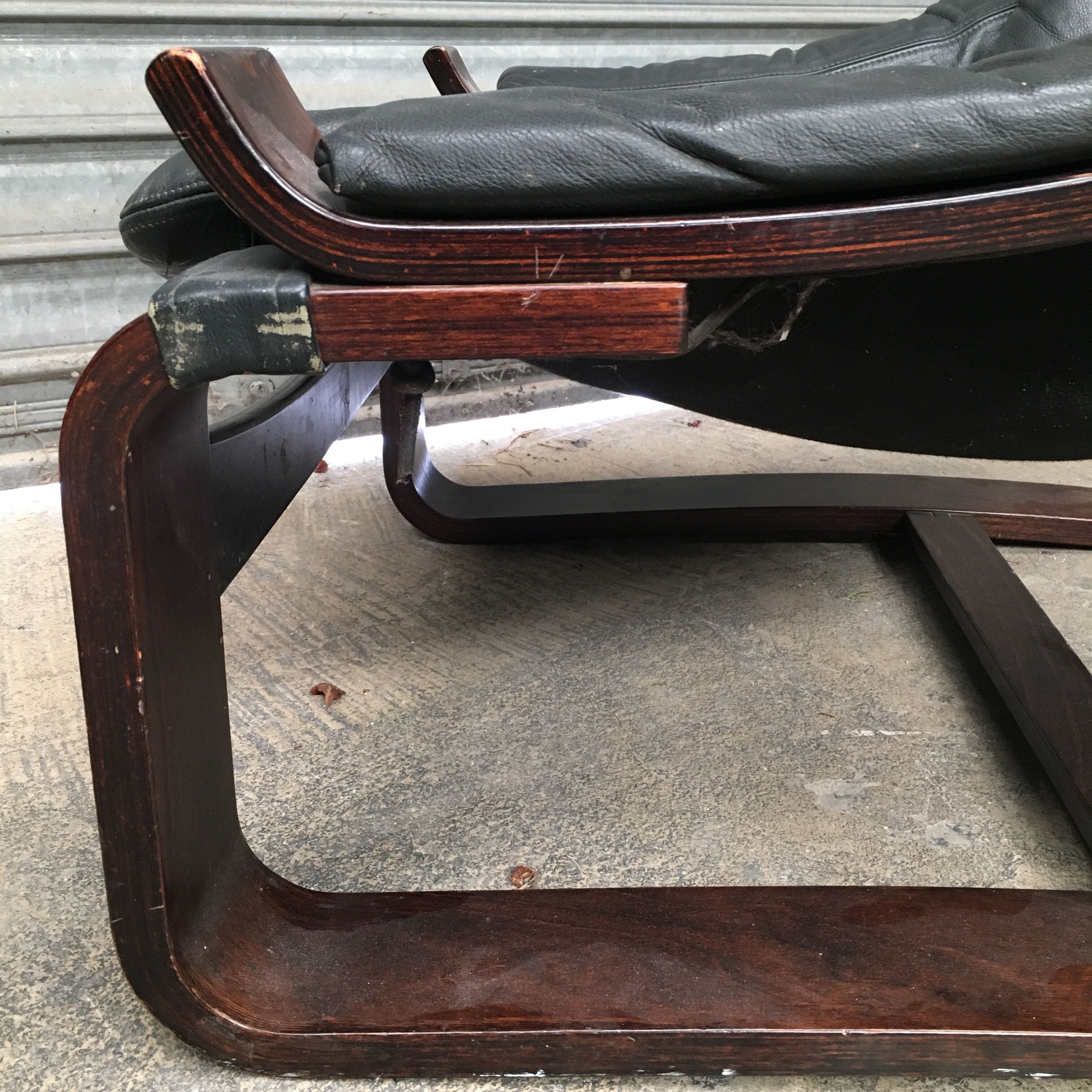 Pair of kroken leather armchairs design 1970