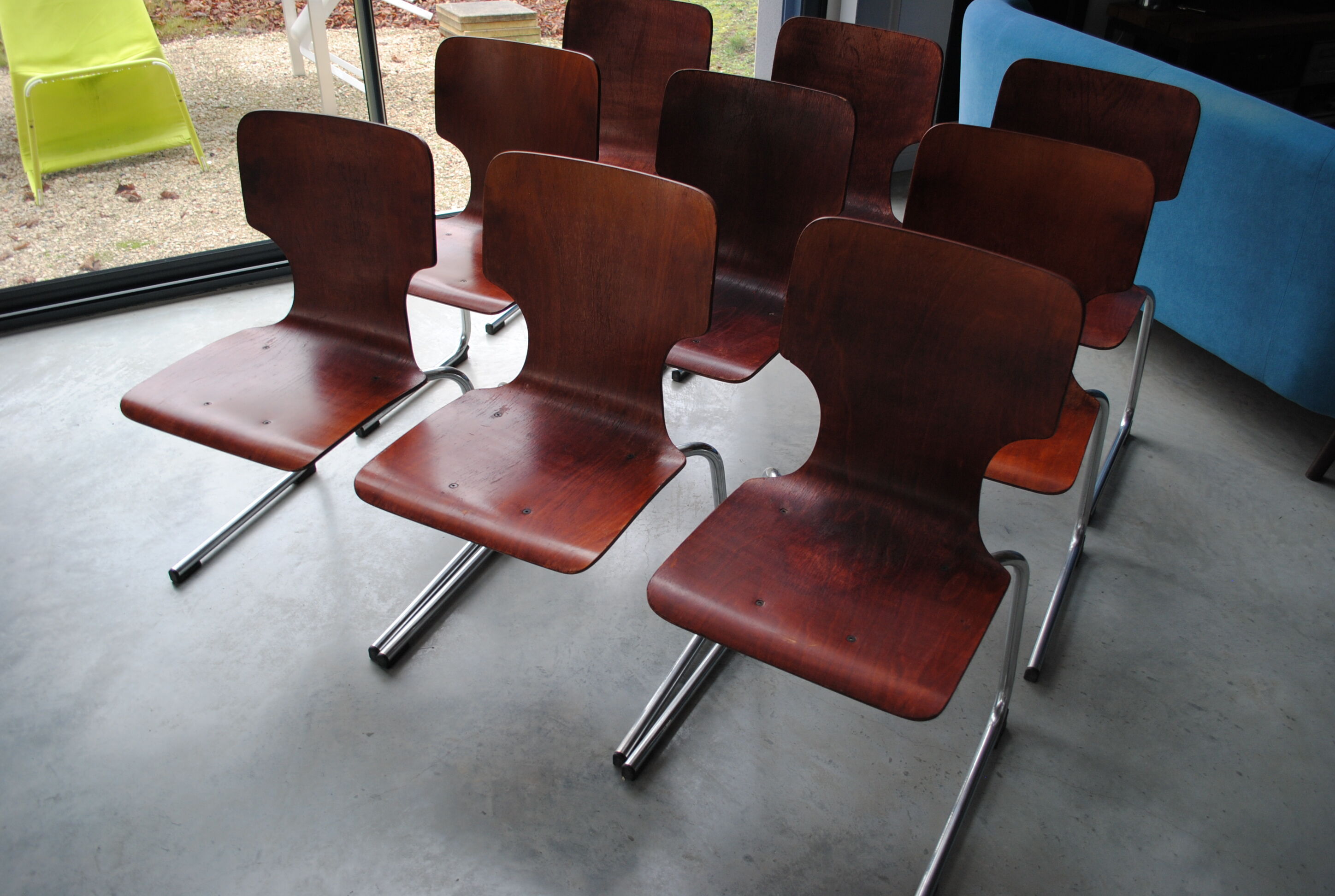 Lot de 9 chaises style Pagolz