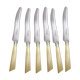 6 Old-handled dessert knives in horn 50s