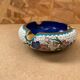 Antique Chinese Bronze Cloisonne Enamel Ashtray Vintage Flower Pattern