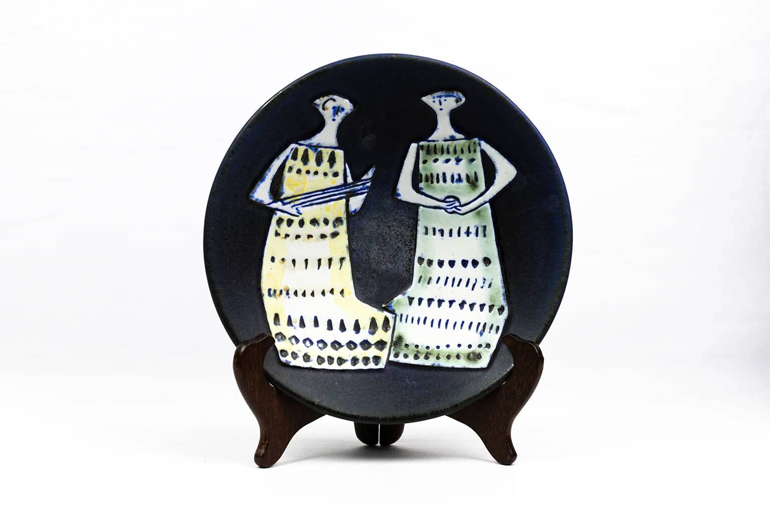 Lisa Larson – Glazed plate "Variety" for Gustavsberg, Sweden, 1956