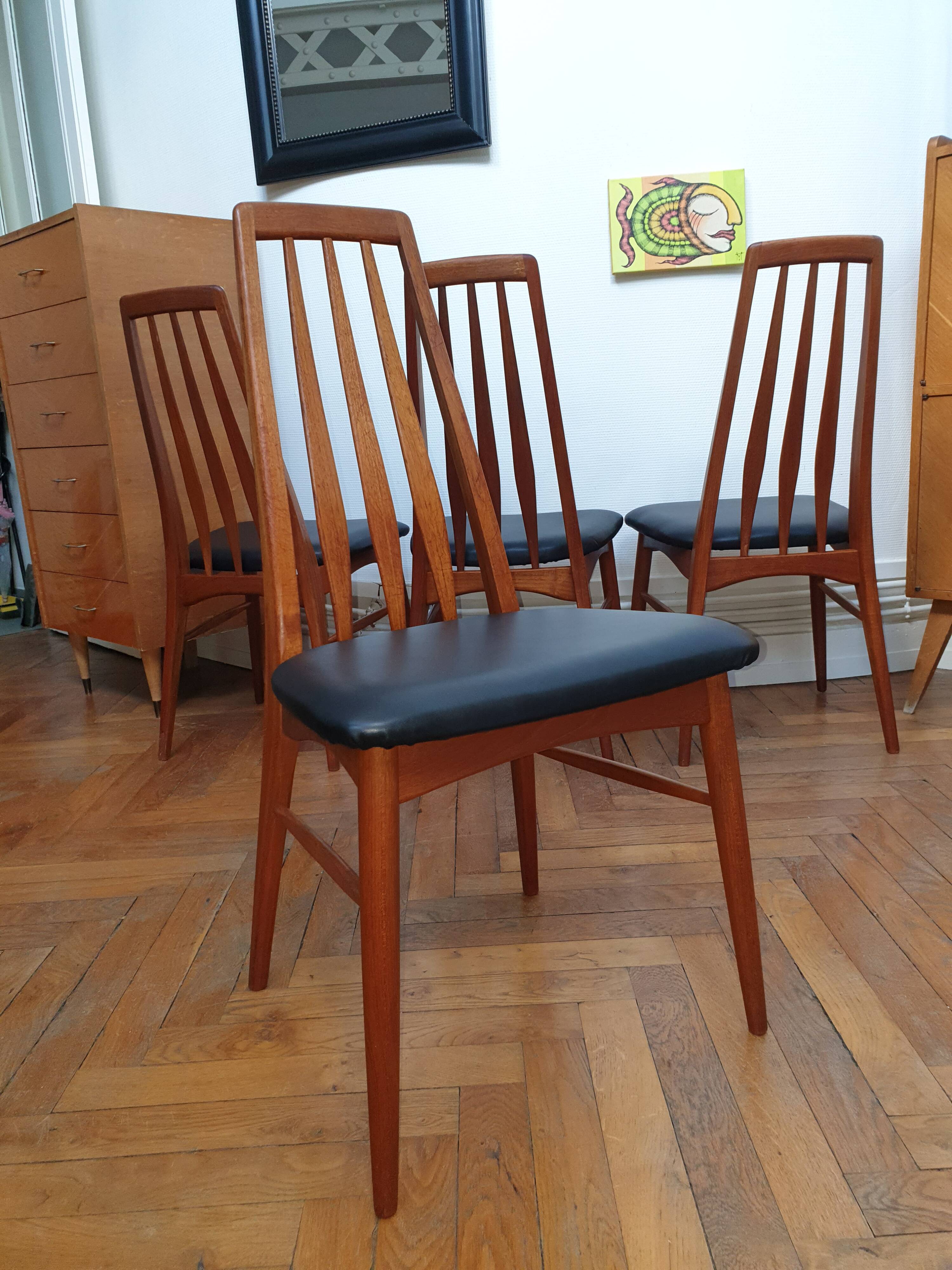 Set of 4 Danish Niels Koefoed Mid-Century chairs