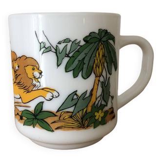 Arcopal vintage jungle lion mug