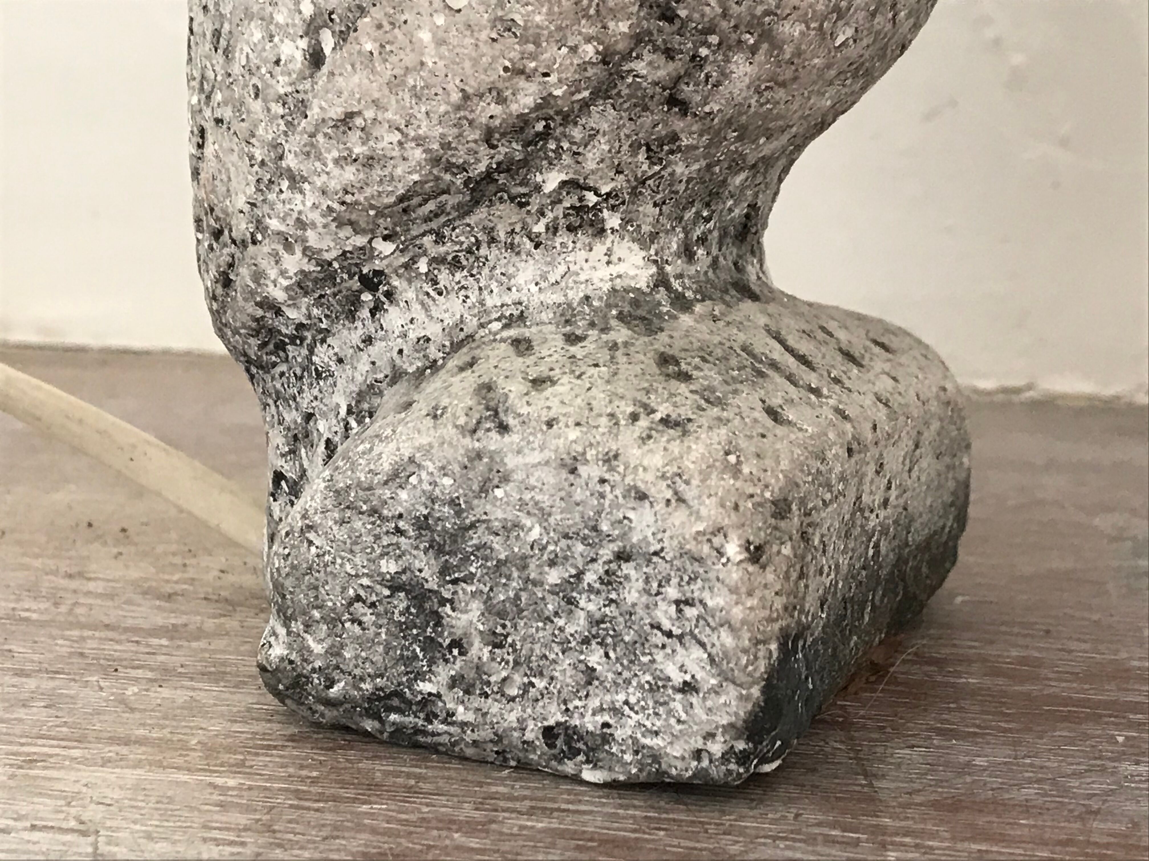Vintage stone owl lamp