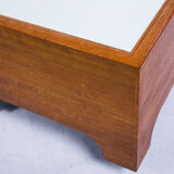 Vintage teak side table on casters