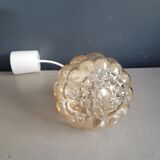 Vintage amber moulded glass pendant - Ref 888