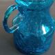 Blue bubbled glass vase Top Design Italy 1970