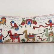 Vintage embroidered cushion cover 46x89 cm