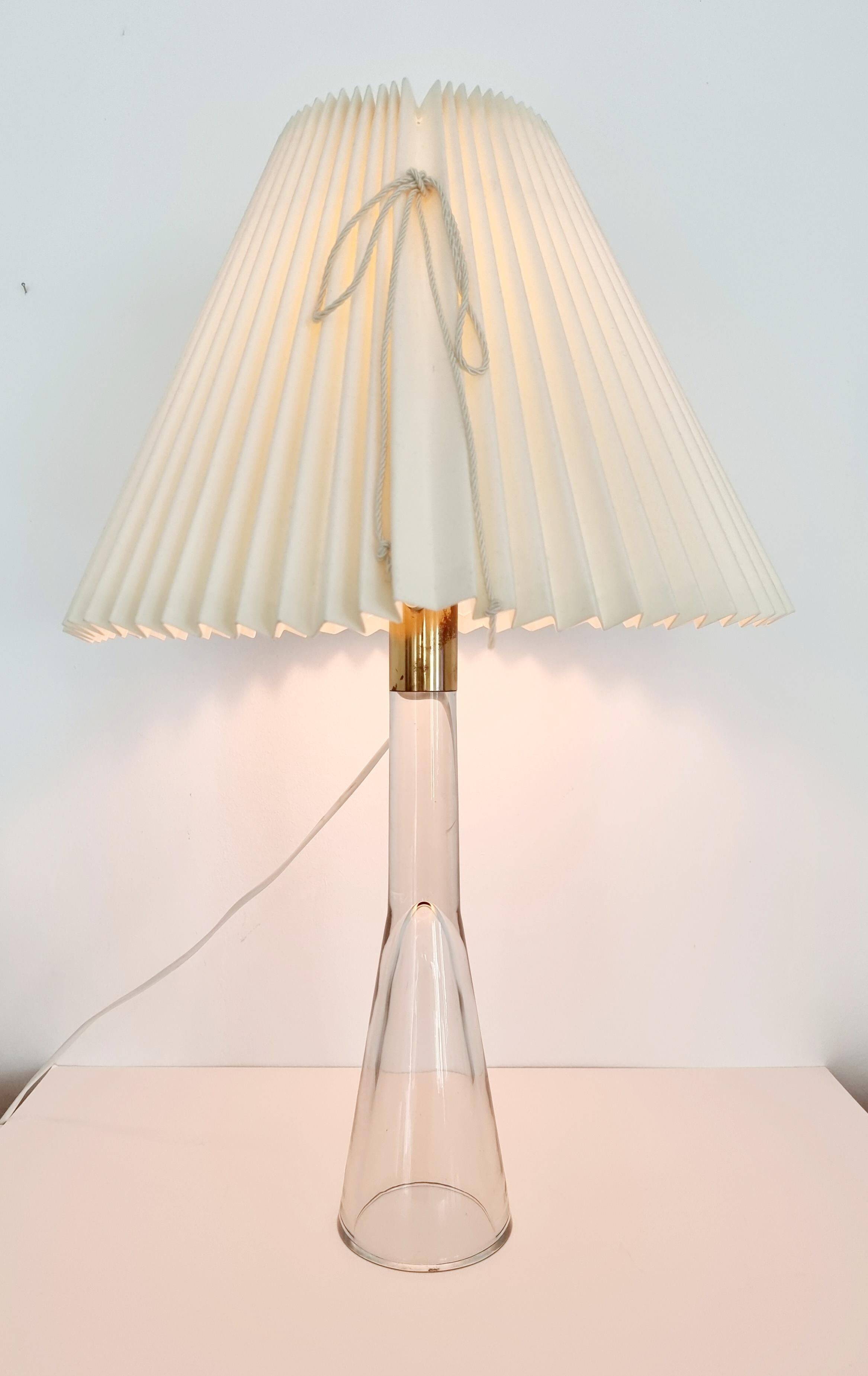 Desk lamp, glass and brass, mid-century modern / Scandinavian, Orno Oy Finland.