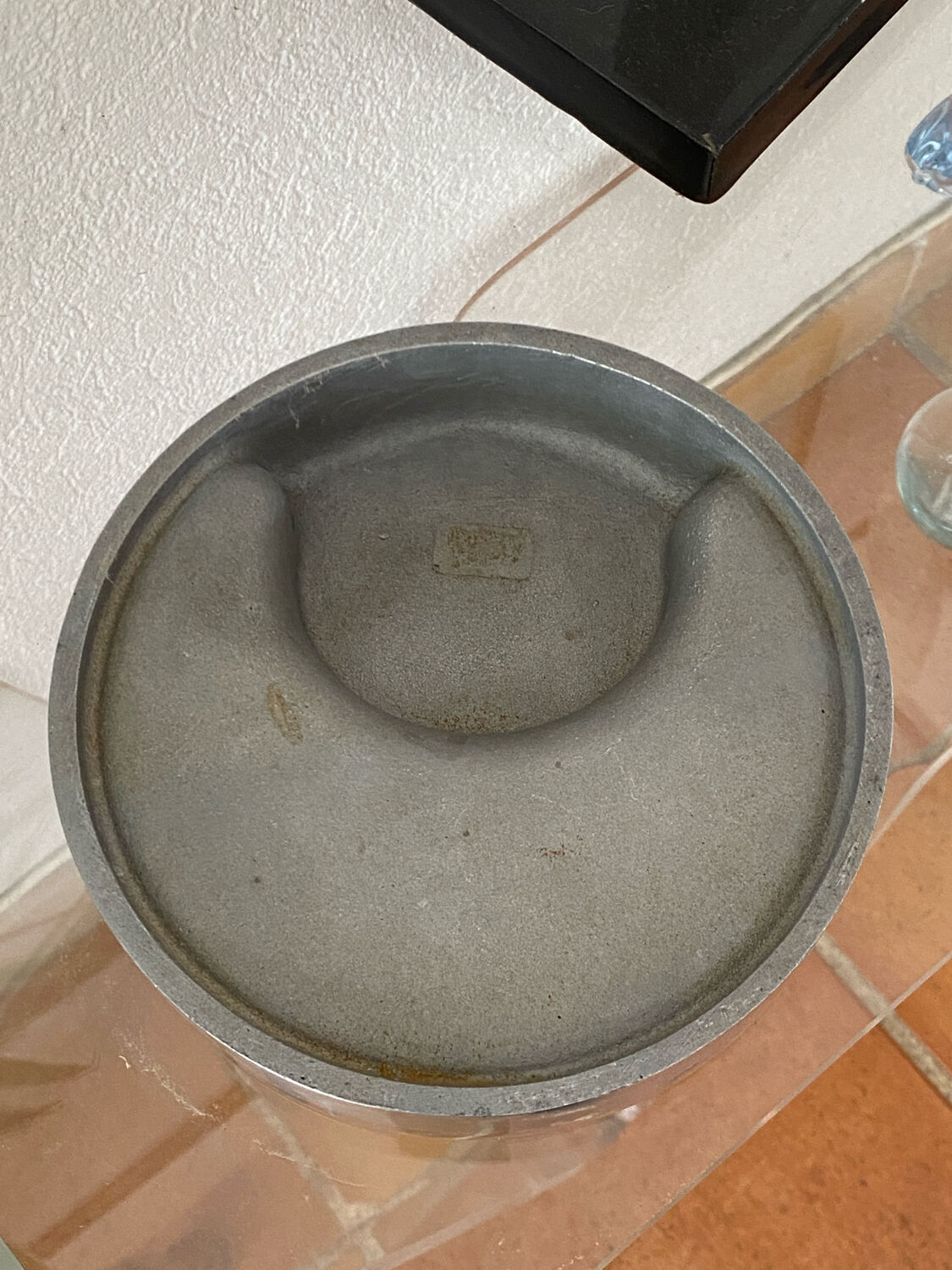 Aluminium cast iron ashtray, 1970s, Albert Leclerc