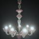 Wonderful Vintage Pink Venetian Chandelier Murano Glass 7 arms