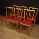 Italian Design Chairs In Exotic Wood And Faux Leather From 60s
