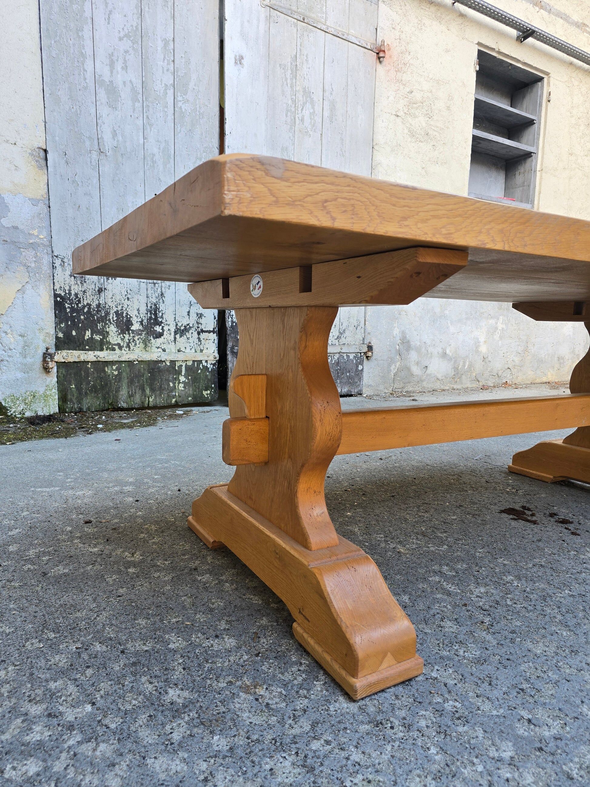 Large monastery table in solid oak – French handcrafted.