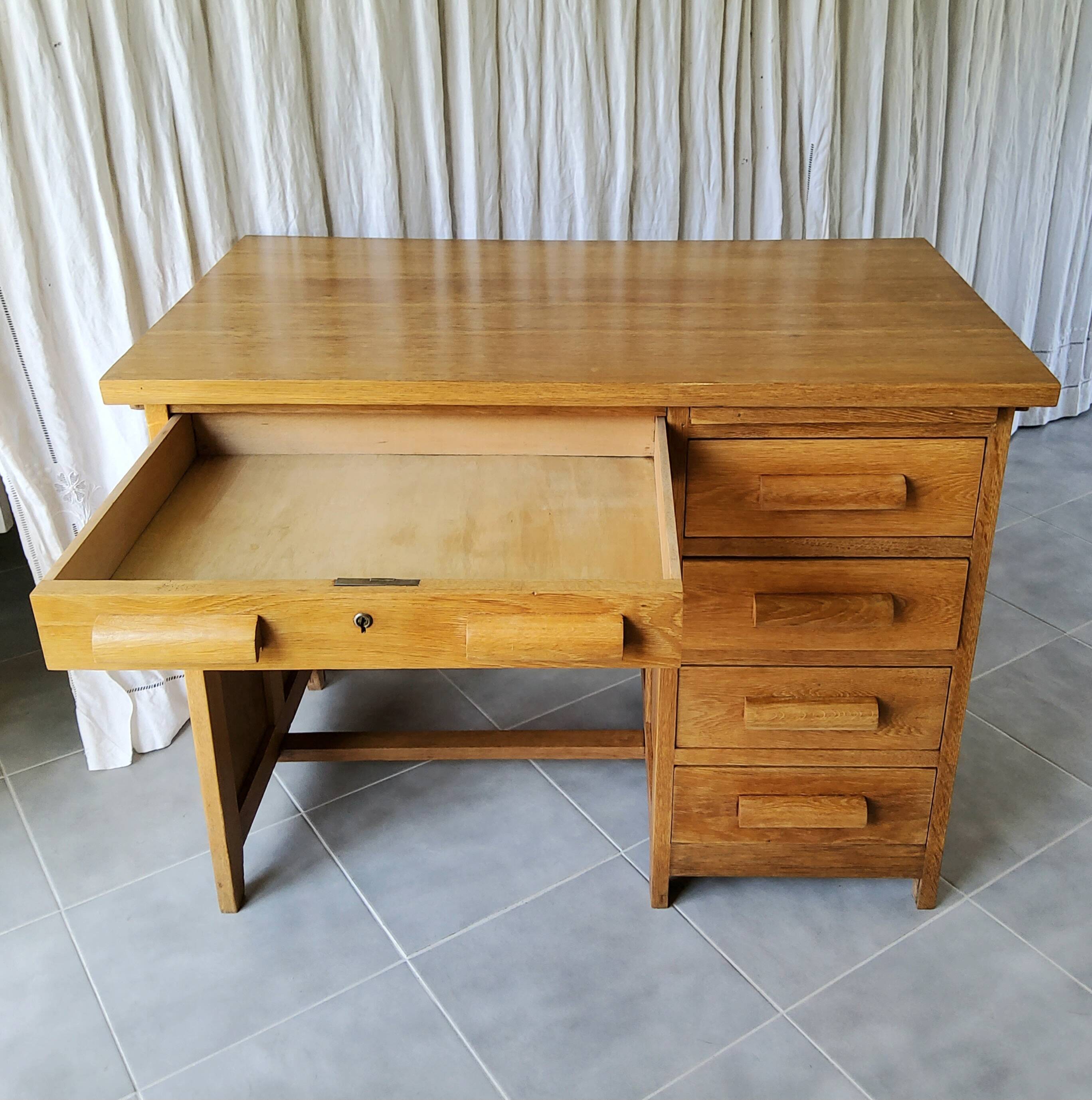 Bureau en chêne années 50/60