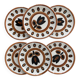 Set of 6 vintage Boch La Louviere dessert plates, 1970s, Kimono model -