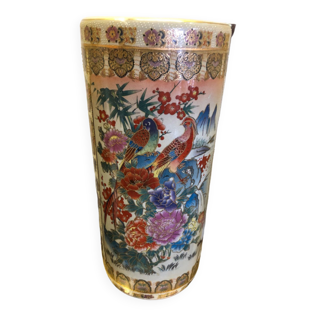 Grand vase rouleau vintage chinois japonais Selency