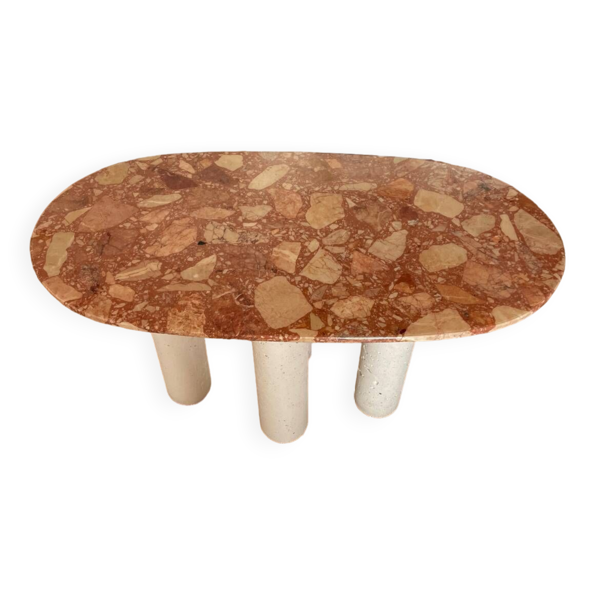 Table basse marbre rose et béton