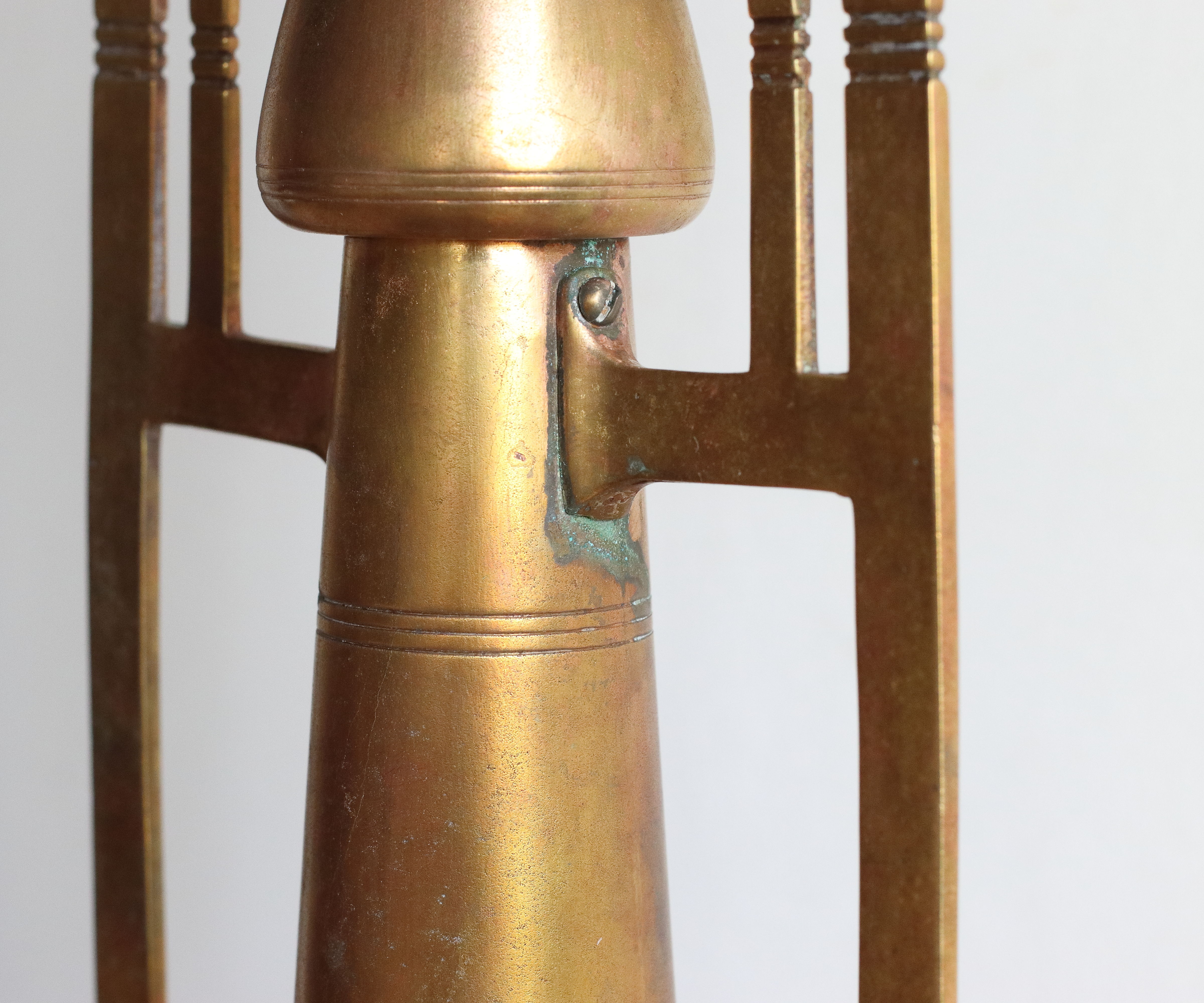 Pair of art nouveau copper and brass vases by Gustave Serrurier-Bovy